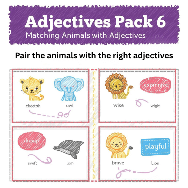 Matching Animals with Adjectives
