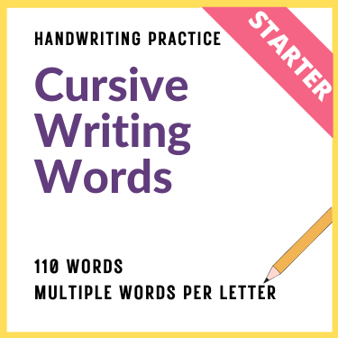 Cursive Writing Words Pack