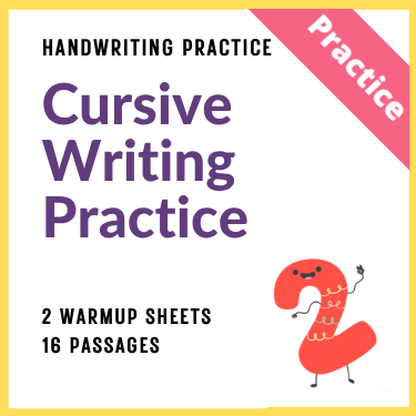 Cursive Writing Practice Pack