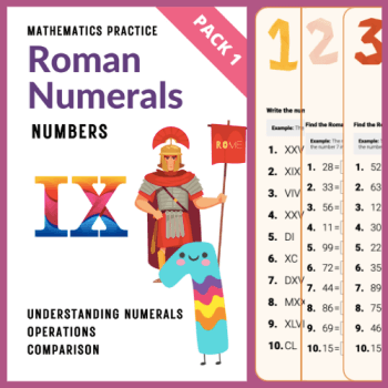 Roman Numerals Practice Pack 1